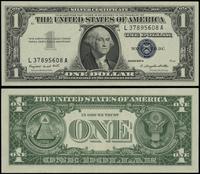 1 dolar 1957 , seria L 37895608 A, niebieska pie