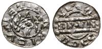 denar 1050-1057, Dokkum, Aw: Głowa władcy w koro