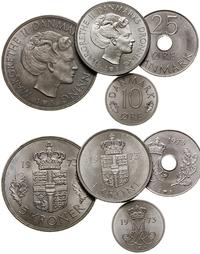lot 4 monet 1973, 10 i 25 öre oraz 1 korona i 5 