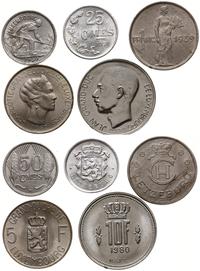 lot 5 monet, 50 centymów 1930, 1 frank 1939, 5 f