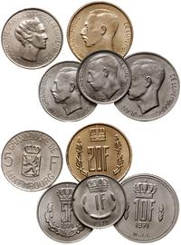 lot 5 monet, 5 franków 1962 (Charlotte), 1 frank