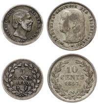 lot 2 monet, 5 centów 1850 oraz 10 centów 1897 (