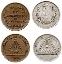 zestaw 2 monet, 5 centavos 1899, 1 centavo 1940,