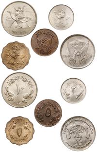 zestaw 5 monet, 10 qirsh 1956, 5 milimów 1962, 2