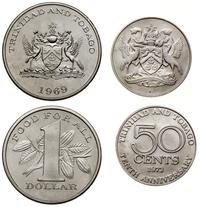 lot 2 monet, 1 dolar 1969 (FAO), 50 centów 1972 