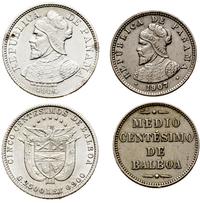 zestaw 2 monet, 5 centesimos 1904, 1/2 centesimo