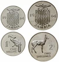 zestaw 2 monet 1964, 1 szyling oraz 2 szylingi, 