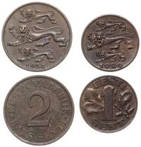 lot 2 monet, Tallin, 1 sent 1929 oraz 2 senti 19