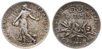 50 centymów 1909, Paryż, srebro próby 835, patyn