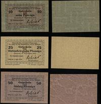 zestaw 3 banknotów, 10 fenigów 10.09.1917, 25 fe