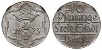 10 fenigów 1923, Berlin, moneta w pudełku NGC nr