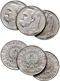 zestaw: 3 x 10 złotych 1935, 1936, 1937, Warszaw