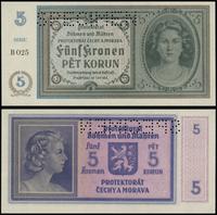 5 koron bez daty (1940), seria B 025, u góry per