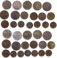 zestaw 18 monet, 1 grosz: 1923, 2 x 1928, 2 x 19