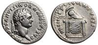 denar 80-81, Rzym, Aw: Głowa cezara w wieńcu lau