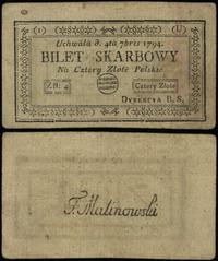 4 złote 4.09.1794, seria 1-U, plamka przy lewym 