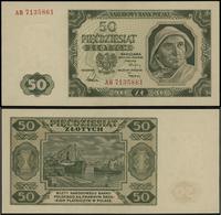 50 złotych 1.07.1948, seria AB, numeracja 713586