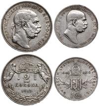 zestaw 2 monet, 1 korona 1908 Wiedeń (Austria) i