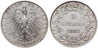 2 guldeny 1852, Frankfurt, przetarte tło, ale ła