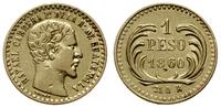 1 peso 1860, złoto próby 875, 1.67 g, KM 179, Fr
