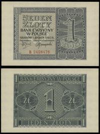1 złoty 1.03.1940, seria B, numeracja 2428476, p