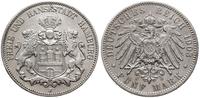 5 marek 1903 J, Hamburg, moneta czyszczona, AKS 