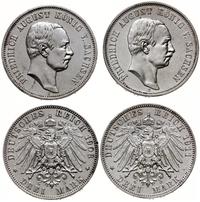 Niemcy, zestaw 2 x 3 marki, 1908 E, 1911 E