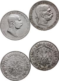 Austria, lot 2 x 5 koron, 1900, 1909