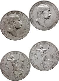 zestaw 2 x 5 koron 1908, Wiedeń, wybite z okazji