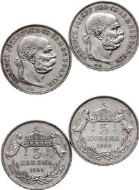 zestaw 2 x 5 koron 1900 KB, Kremnica, razem 2 sz