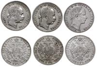 Austria, zestaw 3 x 1 floren, 1860 A, 1882, 1883