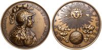 Francja, XIX/XX wieczna oficjana replika medalu Ludwika XIV z roku 1674