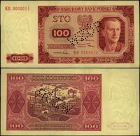 100 złotych 1.07.1948, Perforowany napis WZÓR, s