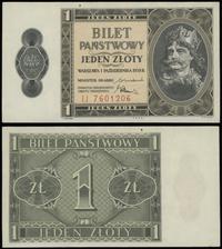 1 złoty 1.10.1938, seria IJ, numeracja 7601206, 