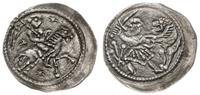 denar 1236-1267, Aw: Postać na koniu, w prawo, t