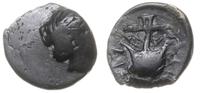 brąz 410-323 pne, Aw: Głowa Apollo w wieńcu laur