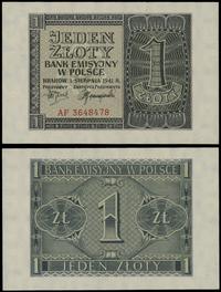1 złoty 1.08.1941, seria AF, numeracja 3648478, 