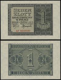 1 złoty 1.08.1941, seria AF, numeracja 3648480, 