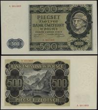 500 złotych 1.03.1940, seria A, numeracja 501185