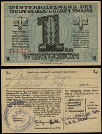 1 marka 1942-1943, seria F, numeracja 8292234, w