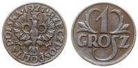 1 grosz 1927, Warszawa, moneta wybita z końcówki