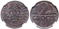 2 grosze 1936, Warszawa, piękna moneta w pudełku