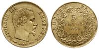 5 franków 1859 A, Paryż, złoto, 1.60 g, Fr. 578a