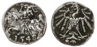 denar 1548, Wilno, ciemna patyna, bardzo rzadki 