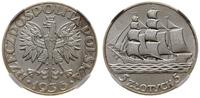 5 złotych 1936, Warszawa, Żaglowiec, moneta w pu