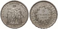 5 franków 1870 A, Paryż, srebro 25.02 g, lekko c