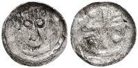 denar krzyżowy, Aw: Głowa szeroka (św. Jana) z n