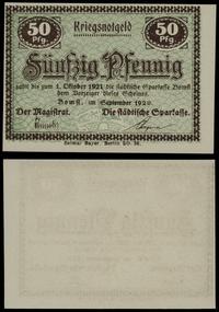 50 fenigów ważne od września 1920 do 1.10.1921, 
