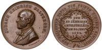 Niemcy, medal z okazji 50-lecia pracy zawodowej urzędnika skarbowego Johana Heinricha Saltzkorna, 1864