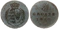 3 grosze 1810 IS, Warszawa, zielona patyna, Iger